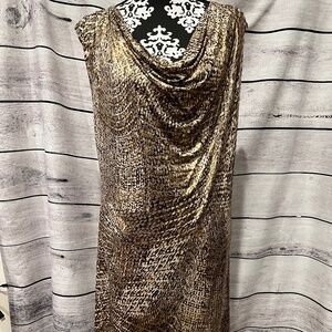 MSK Gold Dress Cocktail Party Date size XL Sparkle Slinky